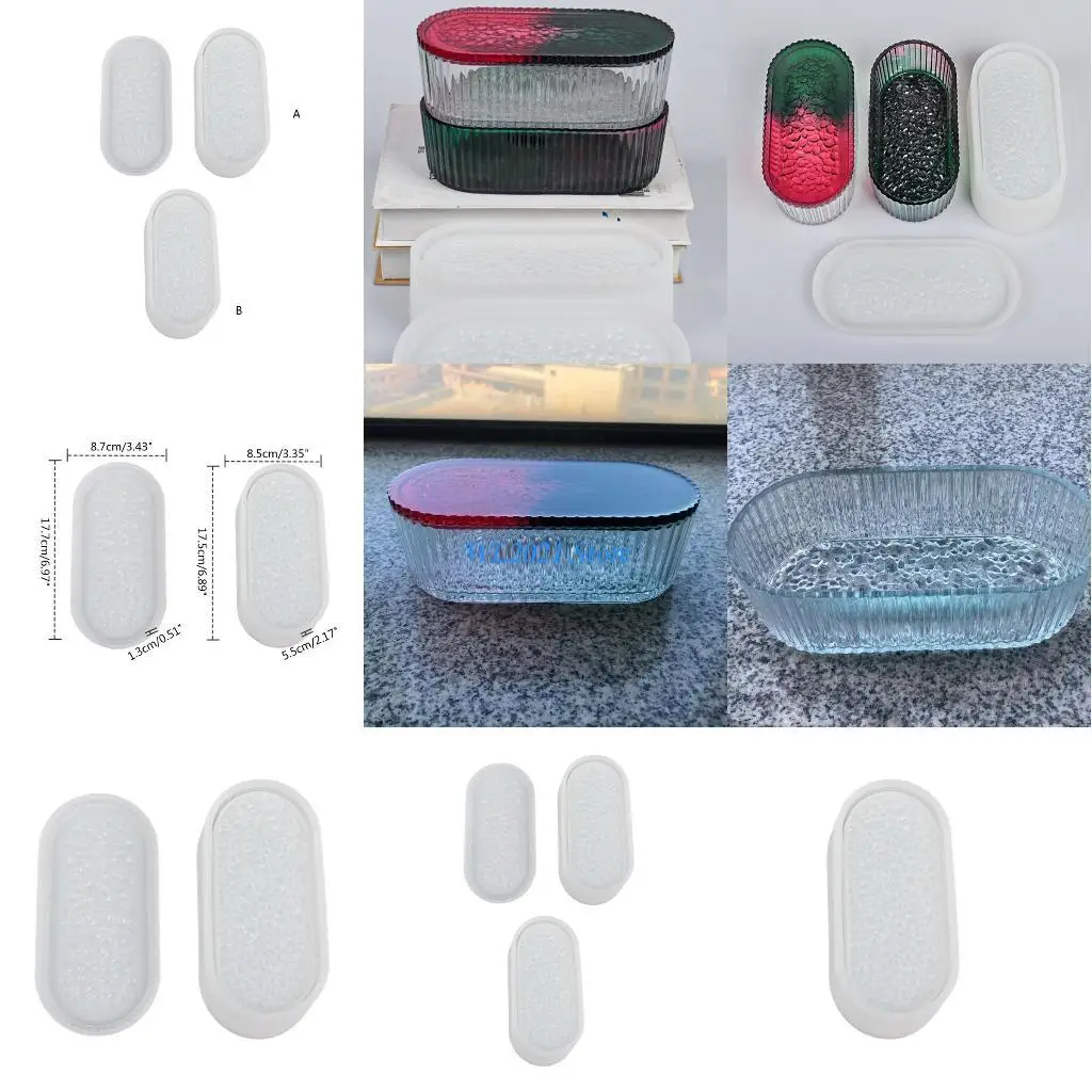 

G5GC Resin Box Mold,Jewelry Box Molds for Resin,Lids Storage Box Silicone Resin Mold