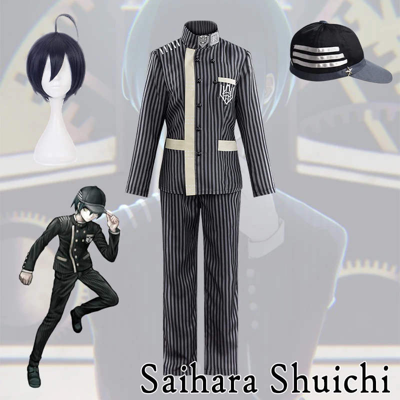 Saihara Shuichi Cosplay Costume Anime Super Danganronpa Uniform  for Men Halloween