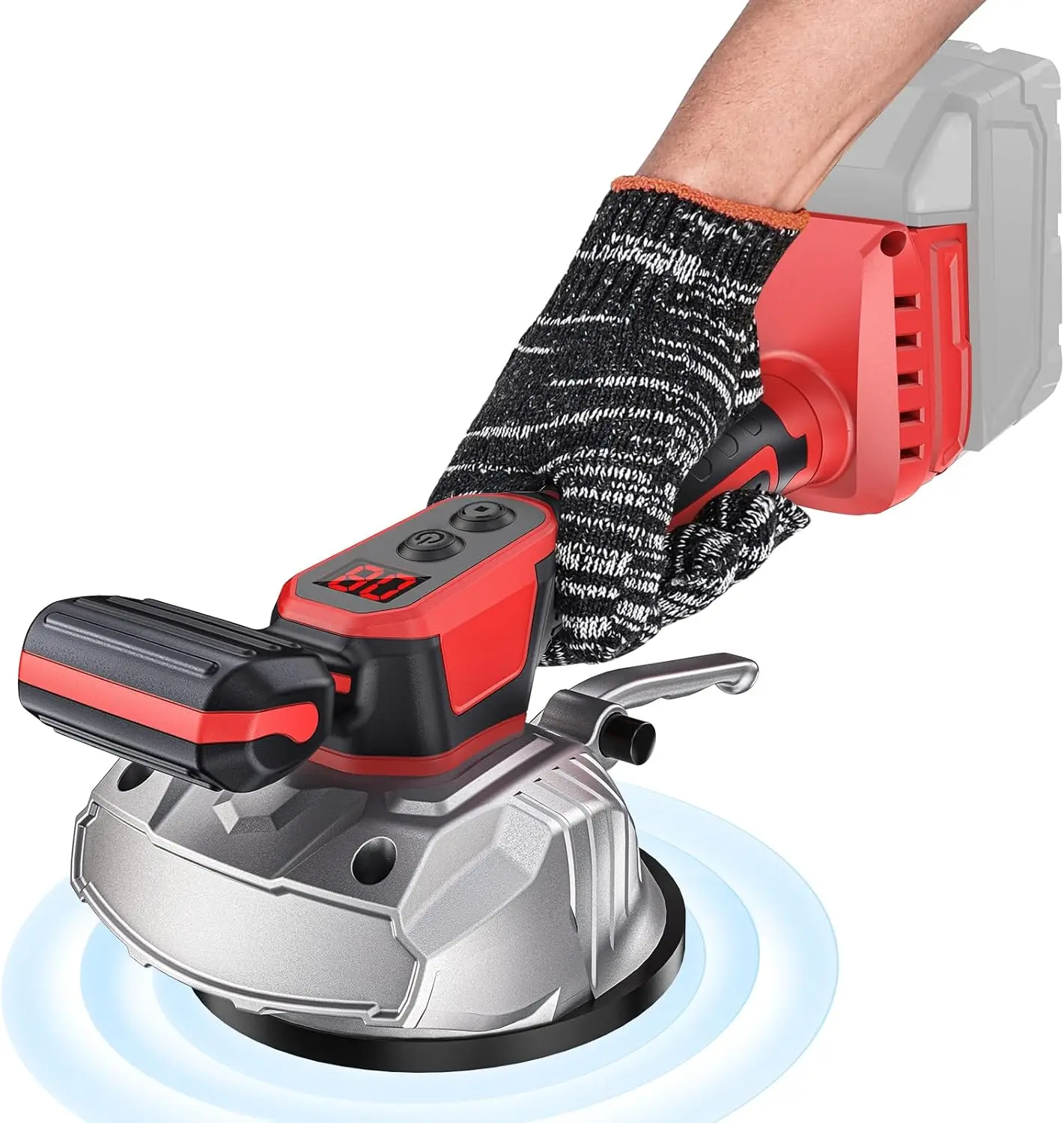 

Cordless Tile Vibration Leveling Machine with 8 Speeds, Suction Cup, Digital Display for Floor and Wall