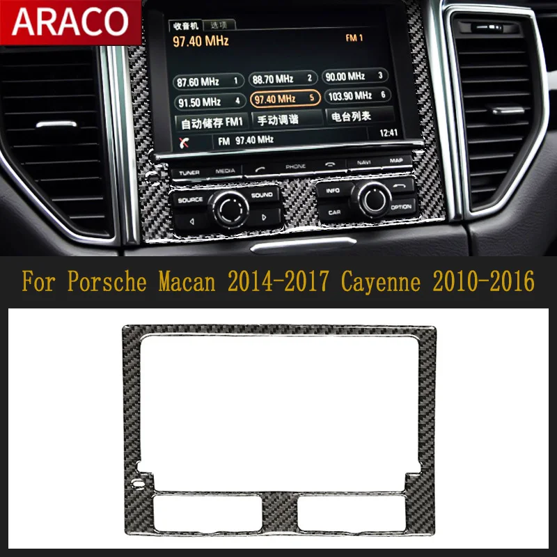 

Для Porsche Macan 2014-2017 Cayenne 2010-2016 автомобильный Стайлинг карбоновая центральная консоль навигационная рамка декоративная крышка отделка