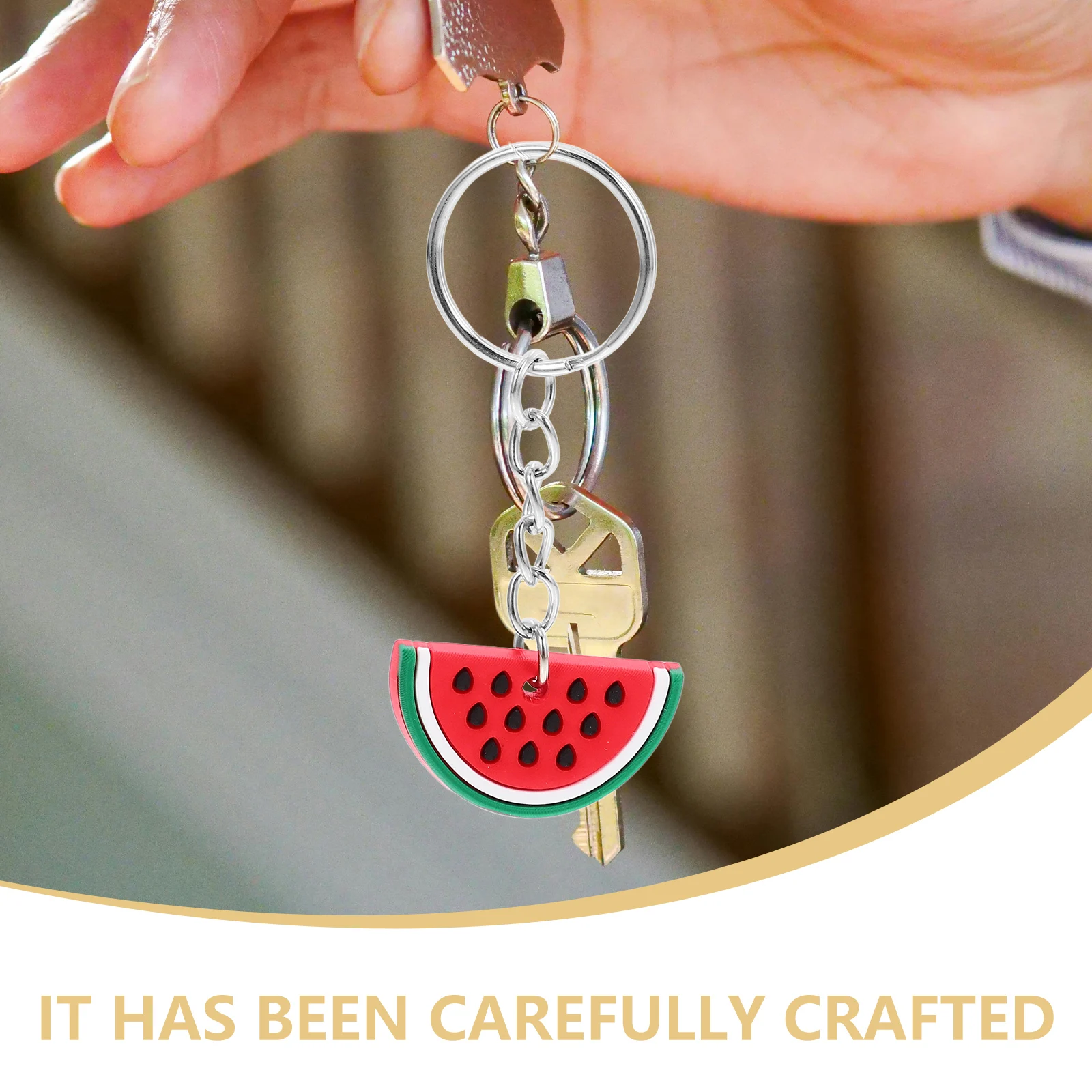 

6pcs PVC Watermelon Keychain Lovely Charms Adorable Pendant Stylish Cartoon Keyring Fruit Hanging Ornaments Birthday Gifts
