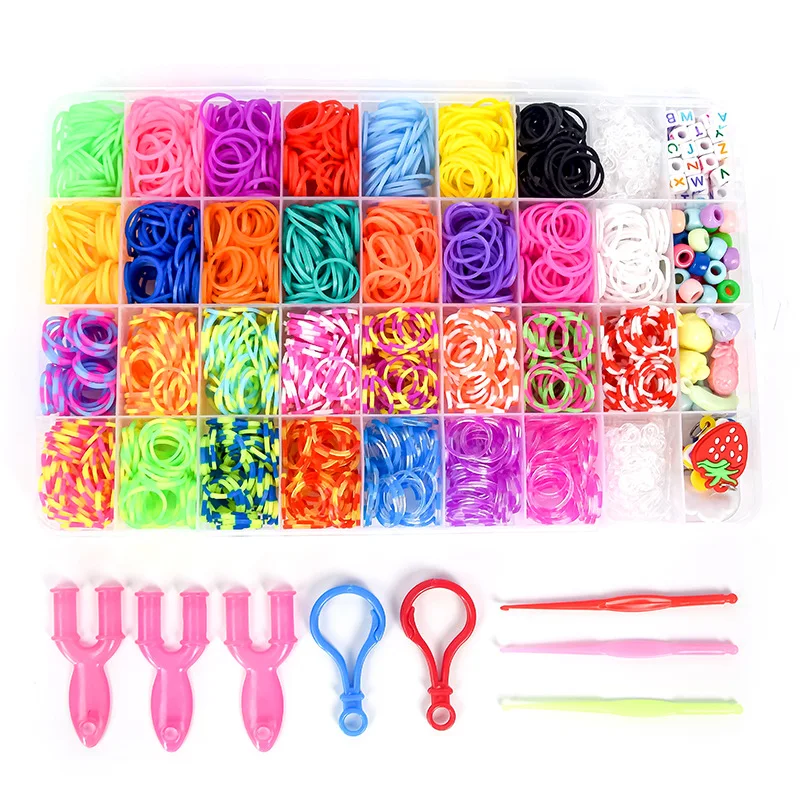 1Box Kreative Bunte Webstuhl Bands Set Für Handgemachte Elastische Armband Herstellung Kit DIY Gummiband Handwerk Geschenke Schmuck Zubehör – Detail 2