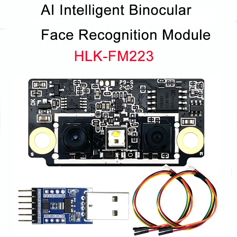 Hi-Link Face Recognition Module HLK-FM223 Intelligent AI Binocular Recognition Camera Live Detection Cat Eye Visible