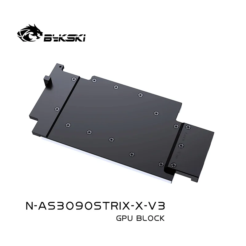 Bykski N-AS3090STRIX-X-V3 RTX3090 GPU Block For Asus ROG Strix 3080 3080Ti Graphics Card Watercooler, Black Full Metal Structure