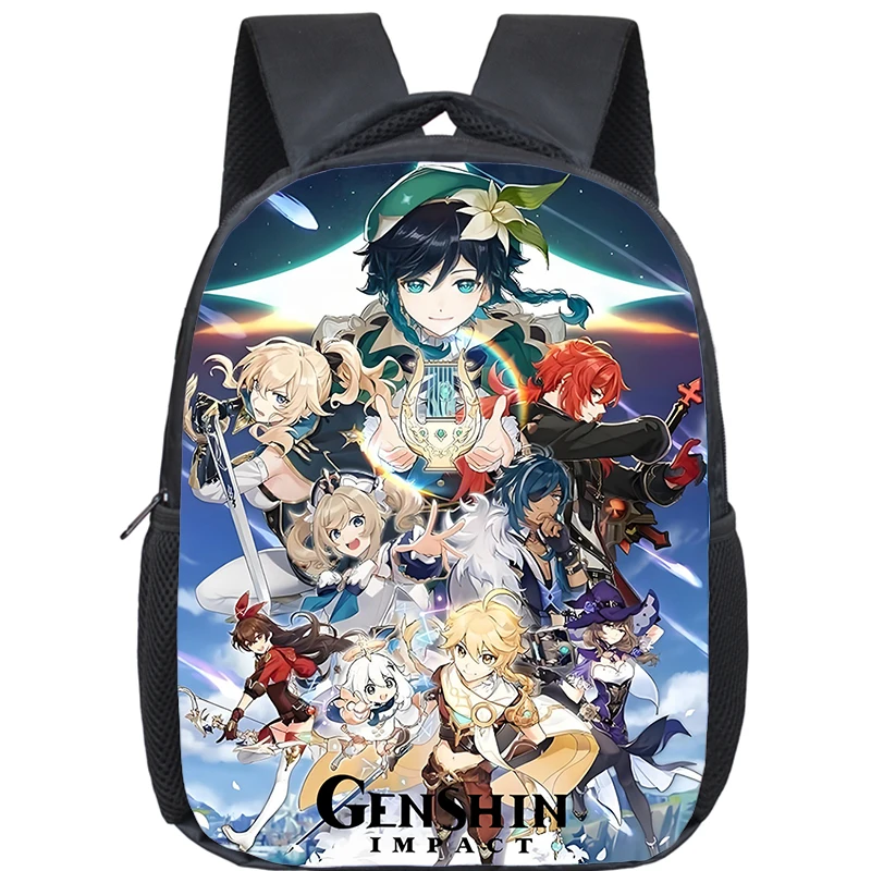 

Game Genshin Impact Printed Backpacks for Boys Girls Cartoon Anime Toddler Kindergarten Backpack Waterproof Kids School Bags