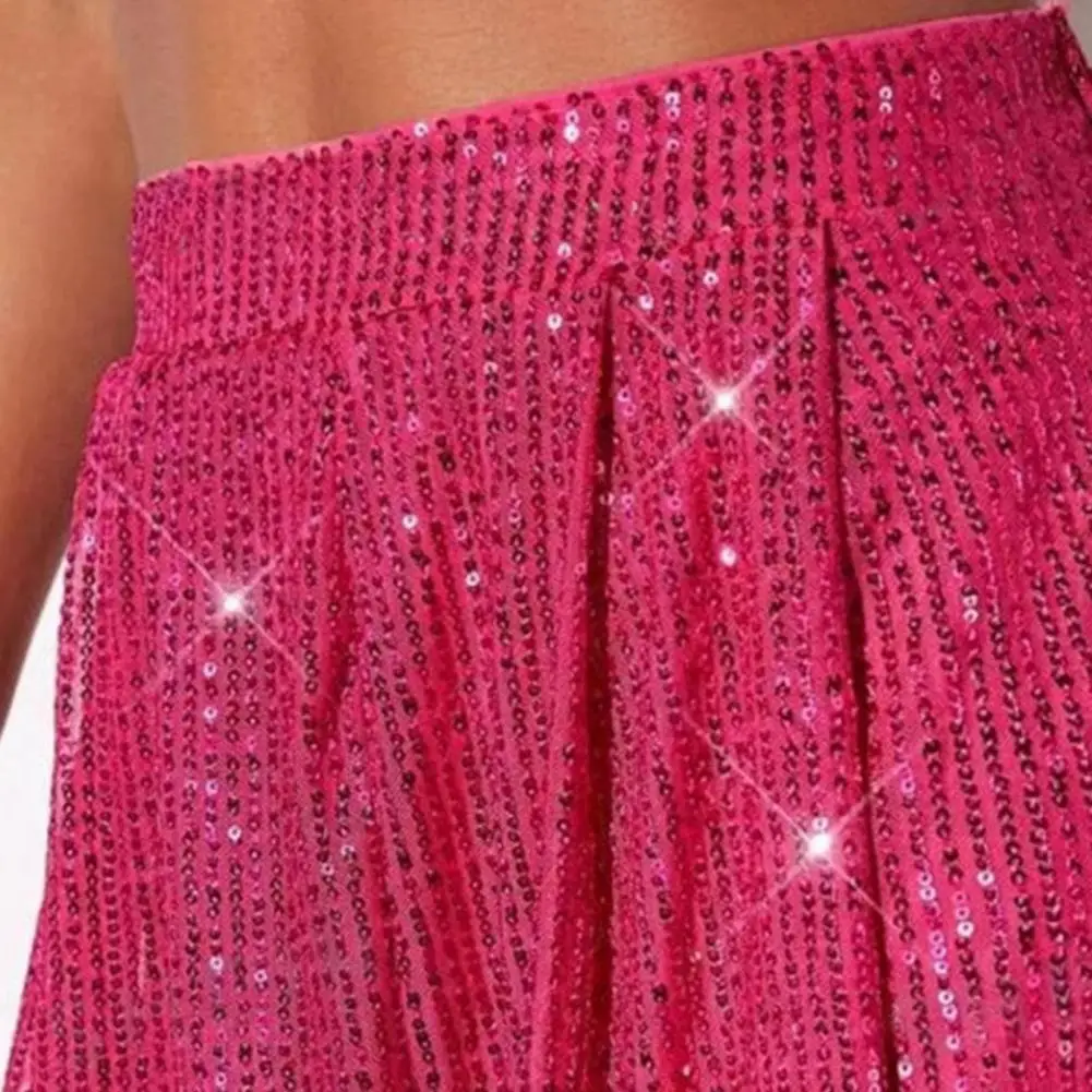 Eye-catching Sequin Bottoms Women's Glitter Sequin Shorts High Waisted Sparkly Festival Bottoms Flowy Disco Party Club for Women