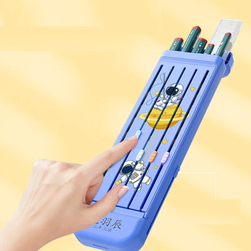 Trousse à Crayons Spatiale avec Glissière, Ensemble de Papeterie Esthétique, pour l'École, pour Adolescent Fille et Garçon, Sac à Stylos Poudres, Document, Boîte Cadeau