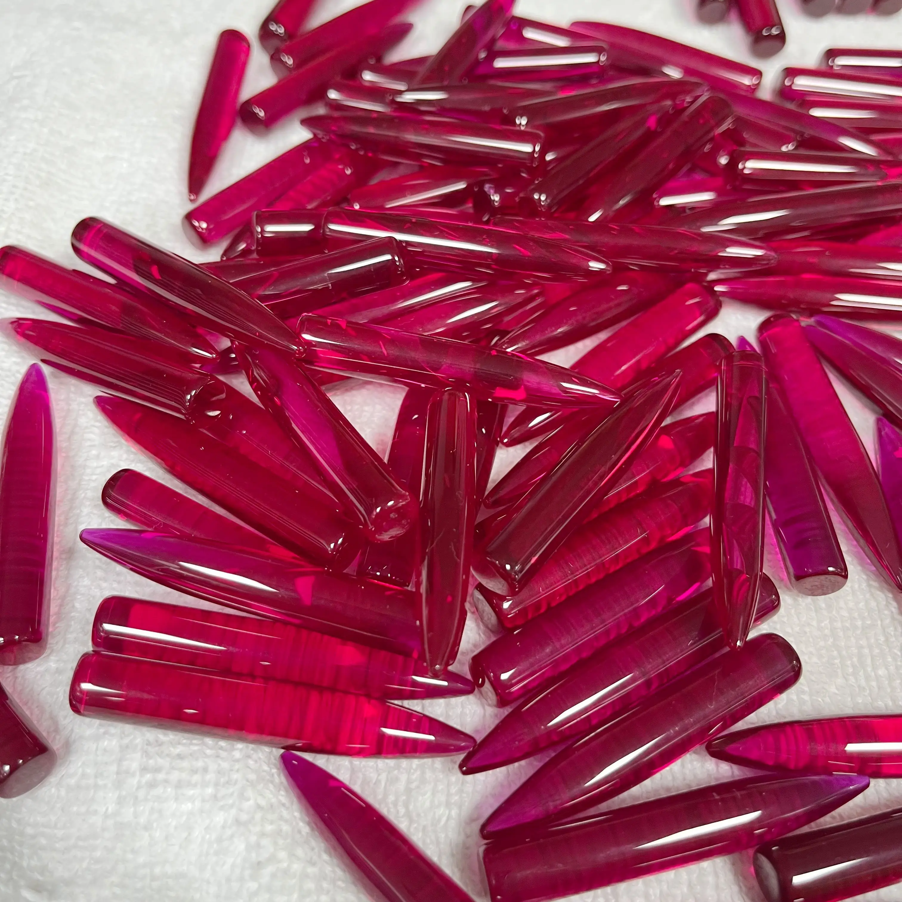 Synthetic Red Corundum Polishing Knife Short Tip 8x50mm Mirror Polishing Brightening Tool for Gold Silver Bracelet Ring Jewelry
