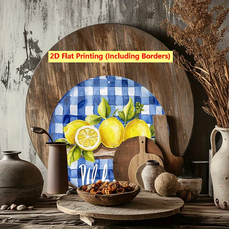 2D Flat Printing, 1pc Wood Fruit Lemon Farm Decoration Wooden Sign, for Living Room Dining-Table Bedroom Kitchen Wall Decor