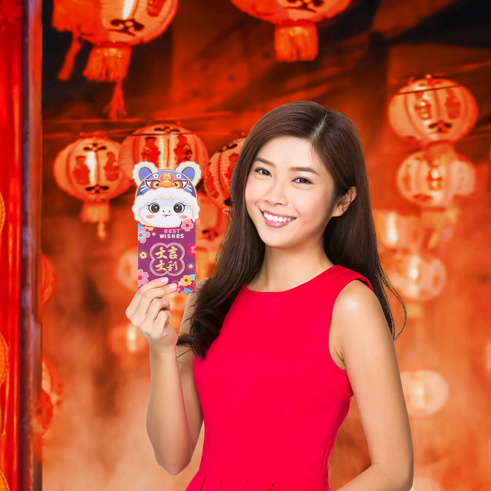 

6pcs Cartoon Red Packets 2025 New Year Edition Flap Design Money Envelope Festive Gift For Lunar Celebration Family