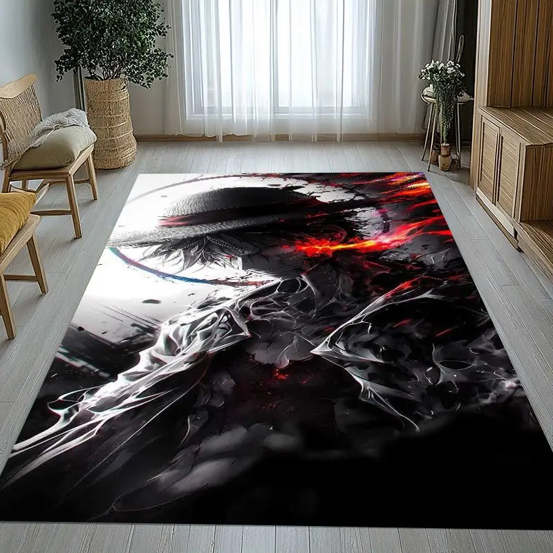 Cartoon One P-Piece Zoro Anime Living Room Non-Slip Area Rug Soft Carpet for Bedroom  Playroom Sofa,Home Decor Doormat Gift