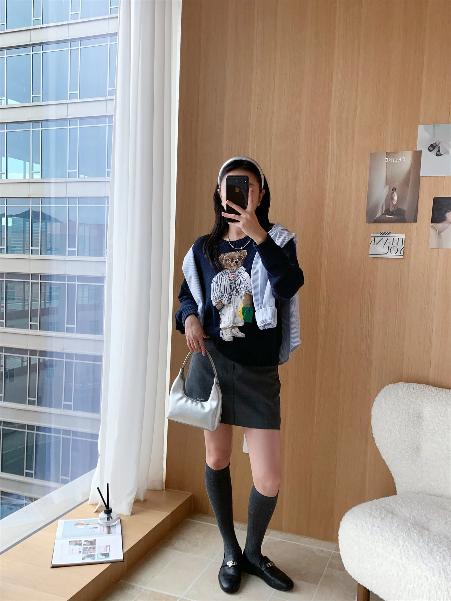 

Limited Edition Ral25 Heavy Embroidery Knitted Sweater Set Casual Sle Long Sve round Ne Cotton Women's Faion R3