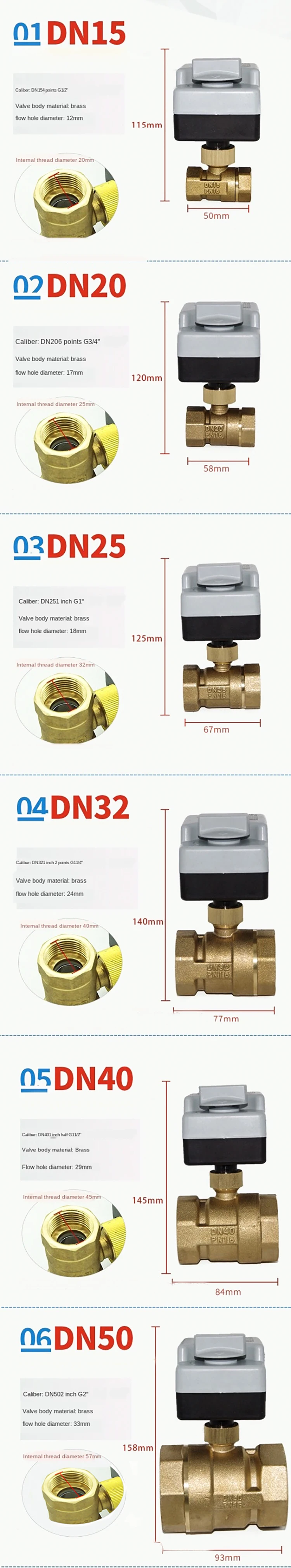 Magnetventil DN15 DN20 DN25 Motorized Ball Valve 220V 12V 24V 3-Wire 2 Point Control Brass Electric Ball Valve With Manual Switch Pneumatik — Detail 2