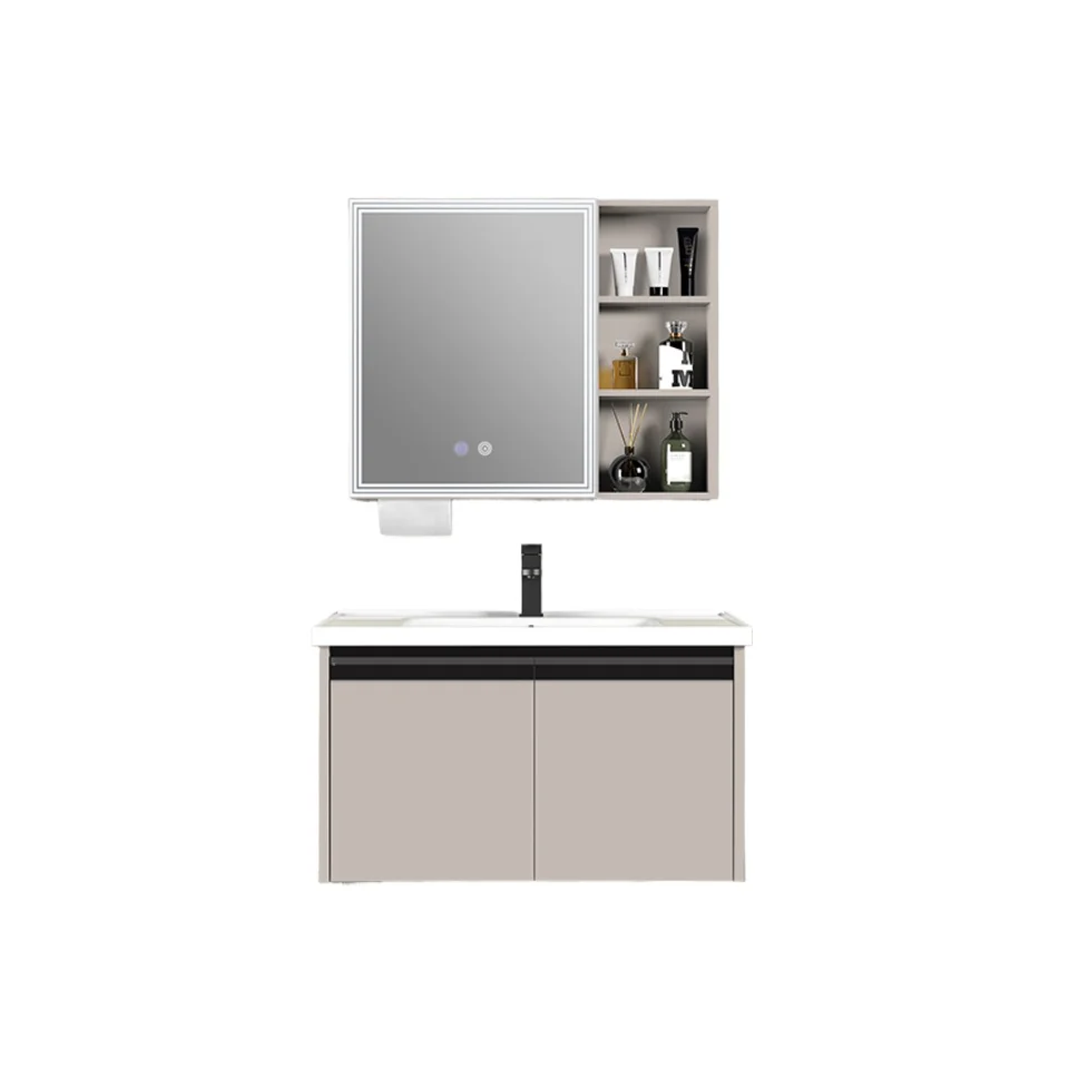 

Multi-layer storage smart mirror cabinet Thickened honeycomb aluminum wall-mounted simple smart bathroom vanity