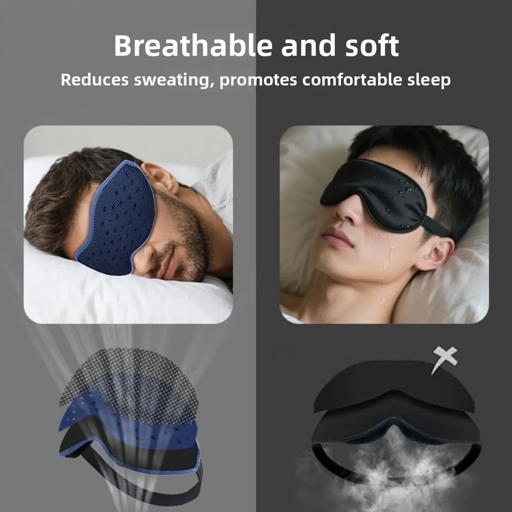 3D Contoured Blocking Light Eye Mask Soft Padded Block Out Light Sleeping Aid Eye Patch Concave Molded Breathable