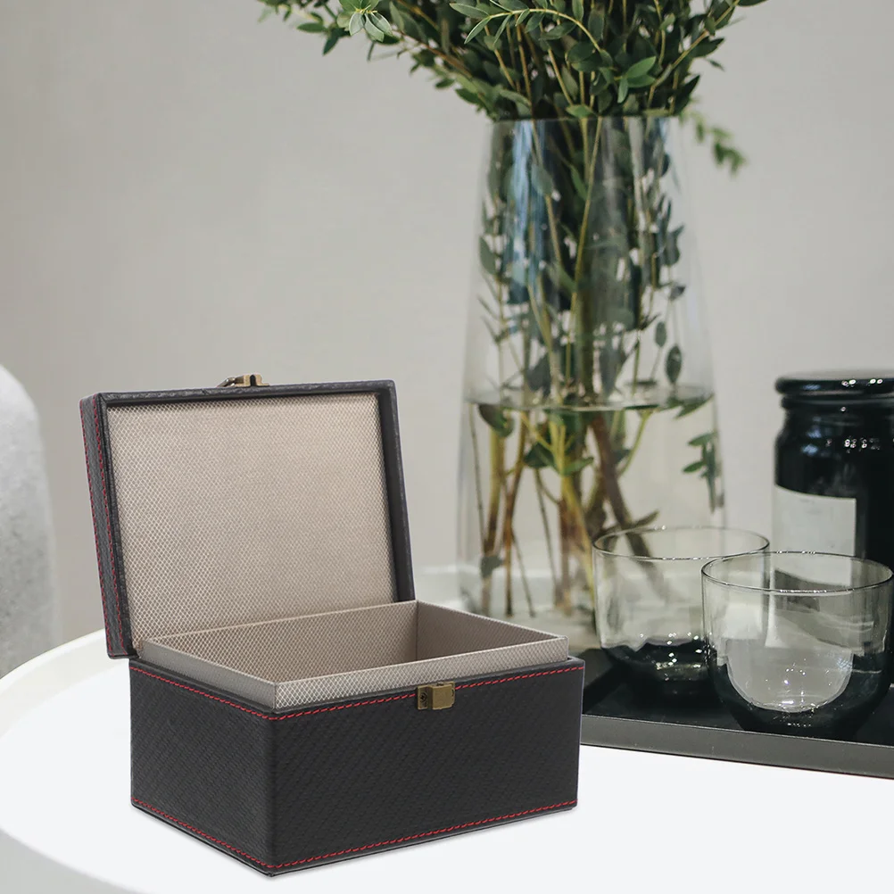 صندوق تخزين مفاتيح السيارة سعة كبيرة من ألياف الكربون Pu قفص فاراداي للمفاتيح والهواتف والعملات المعدنية صندوق منظم السيارة #5