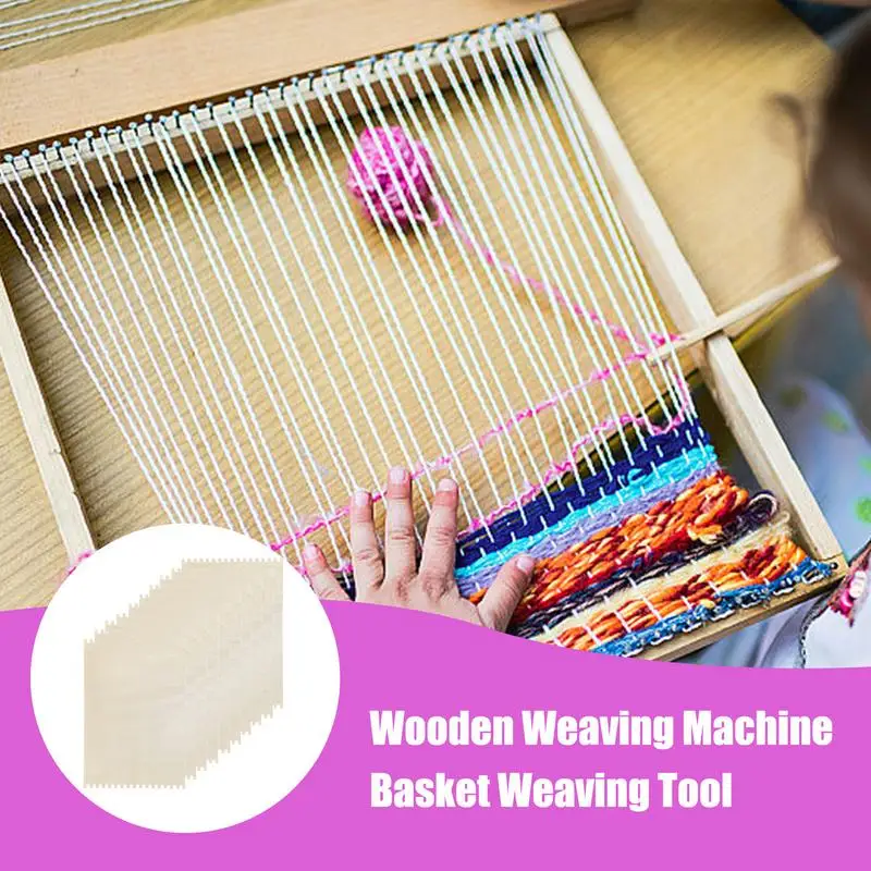 

Weaving Tools 10 Pieces Yarn Board Wood Crochet Tool Ergonomic Portable Beginner-Friendly for Crafts Home Decor Textile Art
