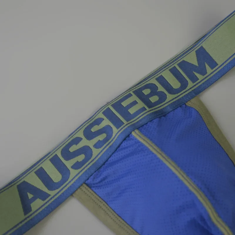 Aussiebum-Homens Pequena Malha Baixo Crescimento Sexy Calcinha, Tanga Dupla, Recorte Traseiro, Juventude, Novo