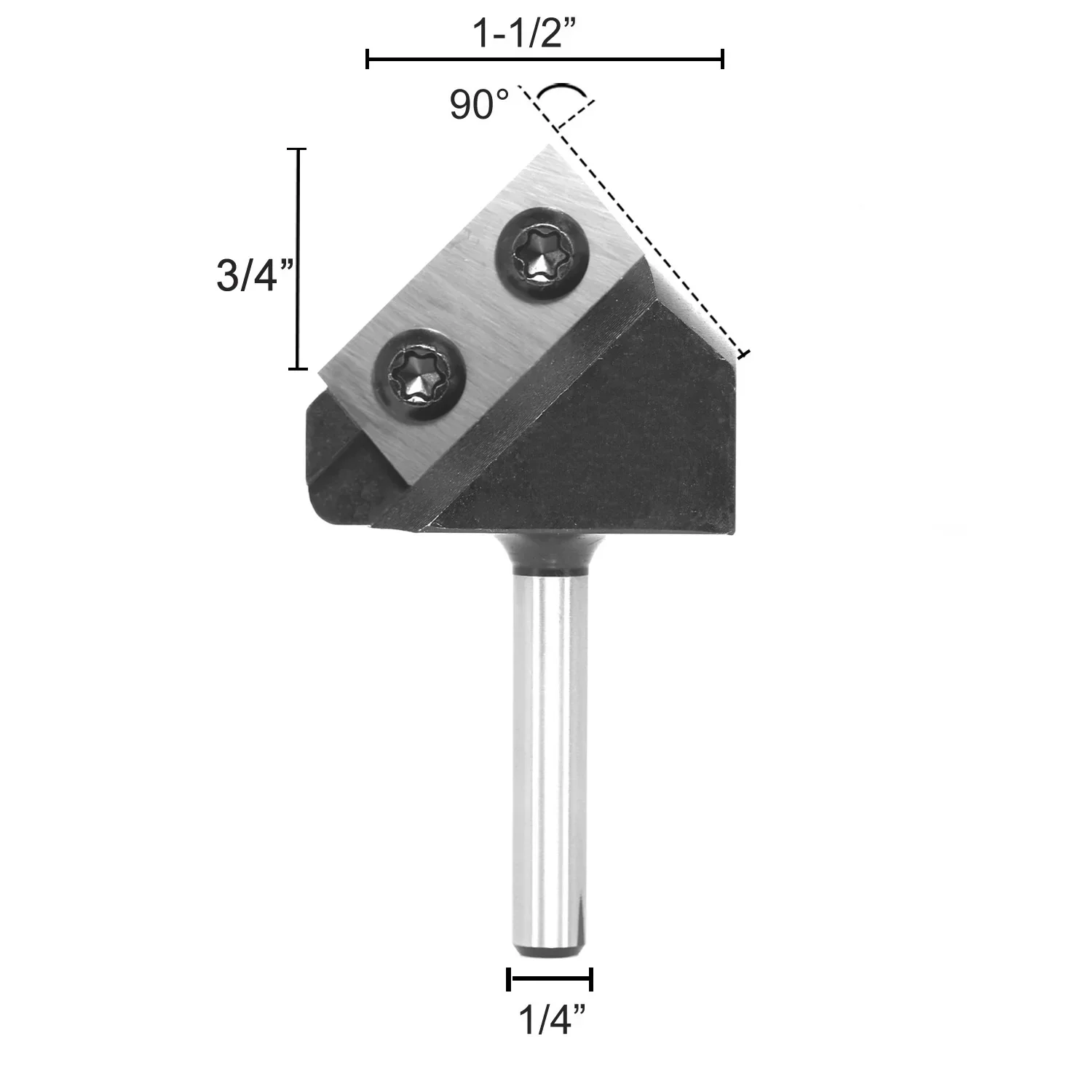 1/2 Inch 1/4 Inch 8mm Shank Dual Blades 90 Degree V-Groove Router Bit Carbide Insert Wood CNC Router Bit