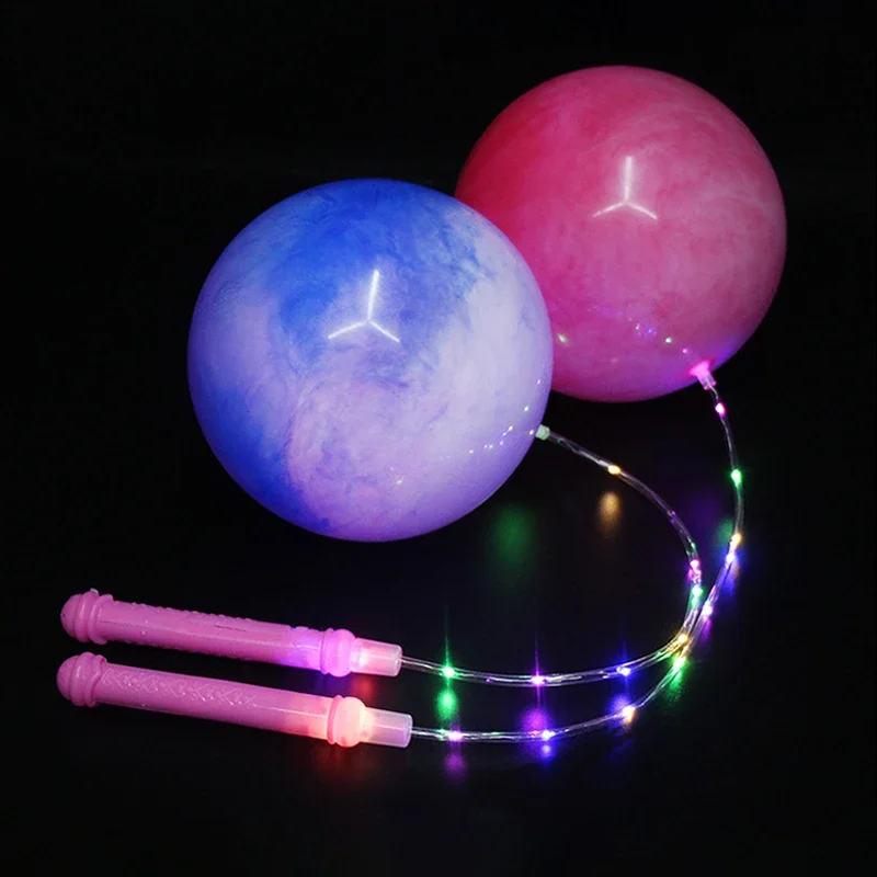 Flashing LED Throwing Balls Toy Adults Kids Outdoor Dark Sport Game Light Up Inflatable Toys Luminous Fitness Balls Toy