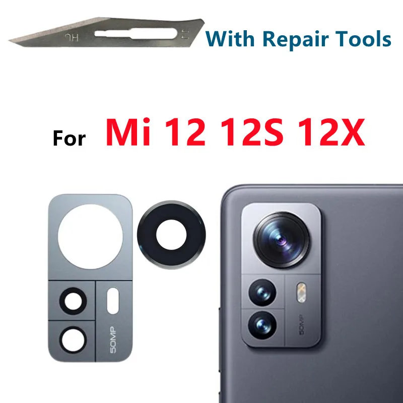 New For Xiaomi Mi 12 12X 12S Back Rear Camera Glass Lens Replacement Parts Cover with Adhesive Sticker 2201123G 2201123C