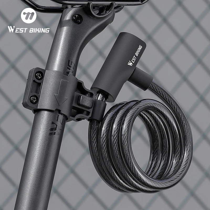 WEST BIKING Bicycle Lock Bike Portable Anti-theft Ring Lock MTB Road Cycling Cable Lock Motorcycle Vehicle Bicycle Accessories