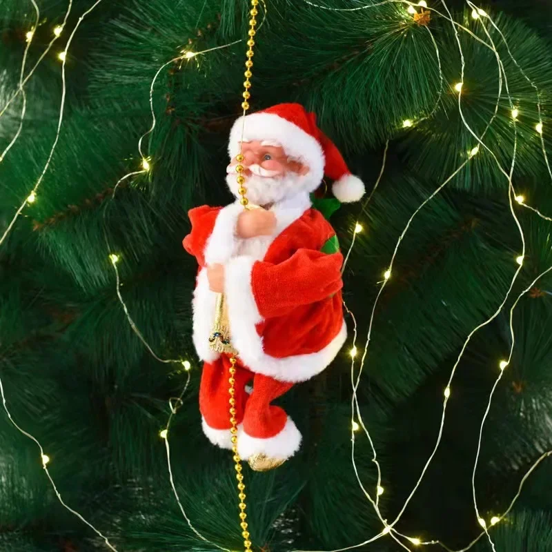 Festlicher elektrischer kletternder Weihnachtsmann, Weihnachtsdeko, neuartiges Ornament, schönes Weihnachtsgeschenk für Kinder, ideal für Einkaufszentren und die Gestaltung von Heimszenen.