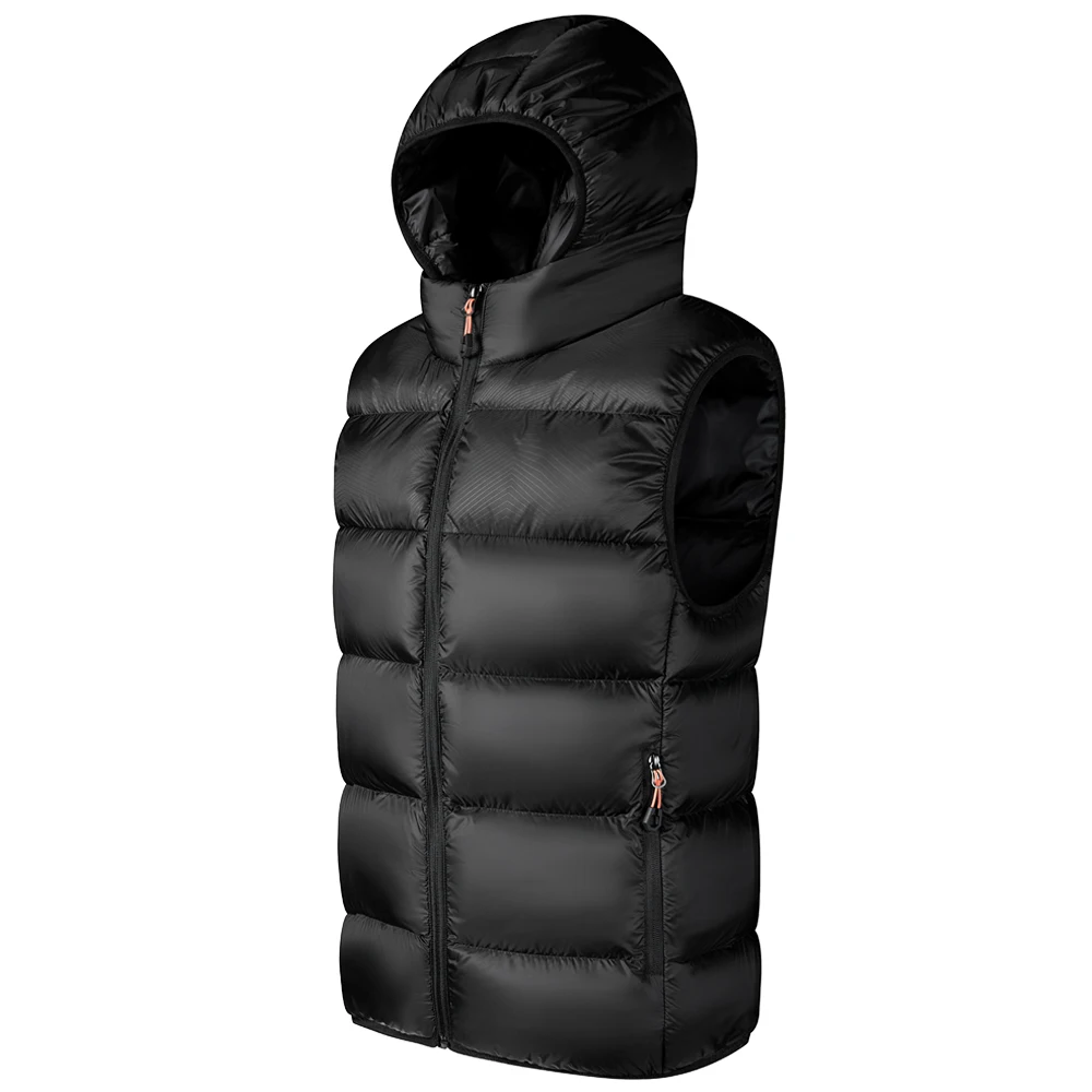 7XL Winter Men Hooded Jackets Sleeveless Vests Mens Casual Windproof Warm Vests Waistcoat Mens Spring Autumn Vest Jackets Male