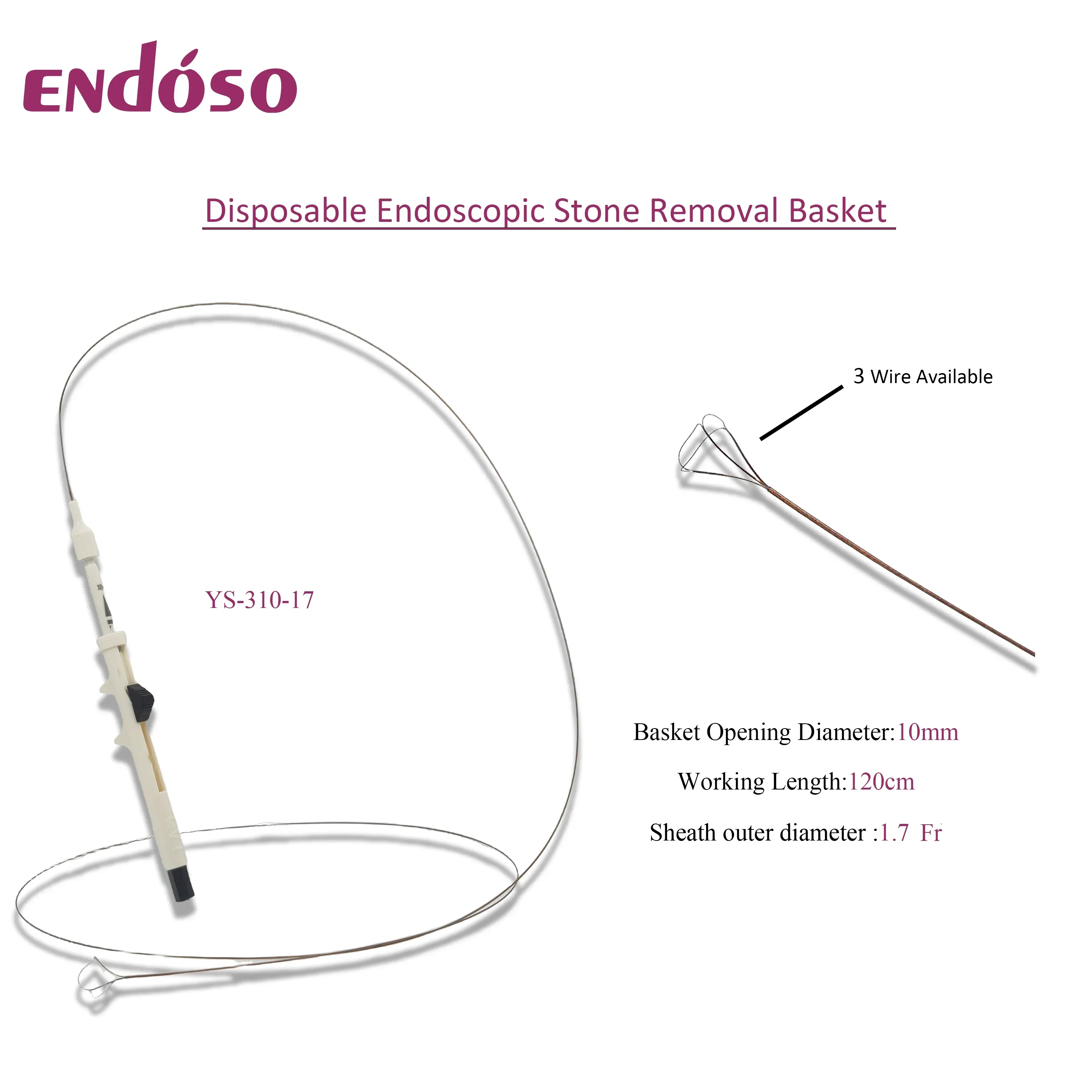 High Quality Disposable Medical Endoscopic Choledochoscope Ureteroscopy Stone Extraction Basket  for Gallstone Stone Removal