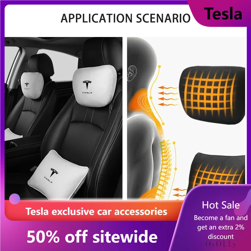 

For Tesla Model Y Juniper Model 3 Highland model S X Car Accessories Car Headrest Car Pillow Waist Pillow 2020-2026