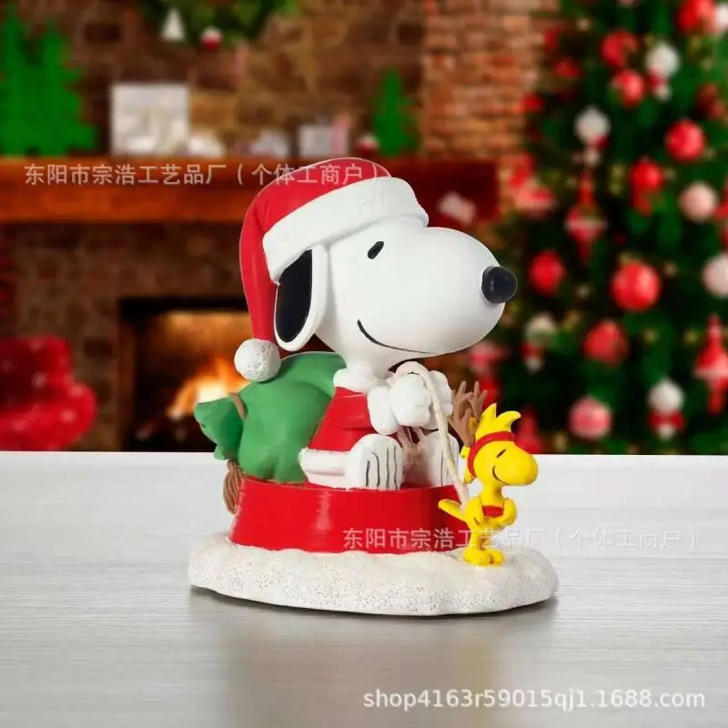Snoopy Ornament Kawaii Cartoon Peanut Comic Snoopy and Confused Collapse Ornament Christmas Desktop Decoration Ornament