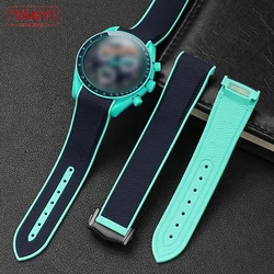 Rubber Watchband For Omega X Swatch POLAR LIGHT Joint MoonSwatch Constellation Sports 20mm Watch Strap Curved End Band