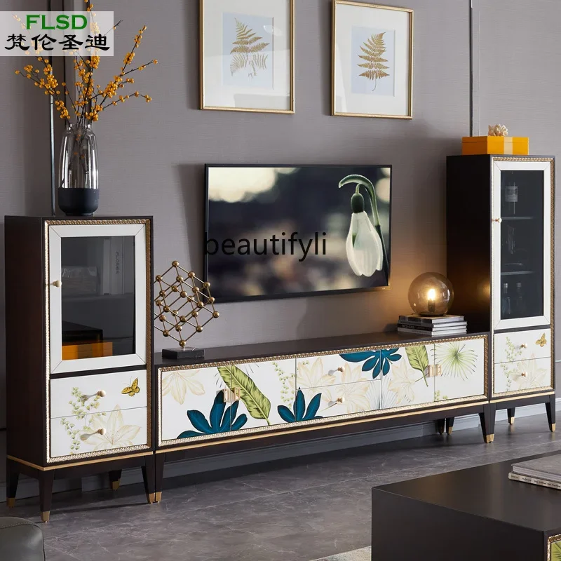 Postmodern simple size apartment, creative painted American light luxury coffee table TV cabinet, furniture