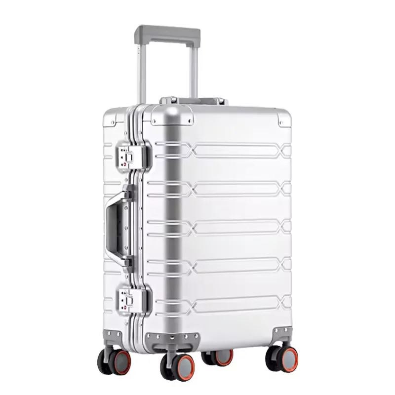 Customized Full Aluminum Luggage Colorful Travel Suitcase Good Quality 100% Aluminum Trolley Luggage  large Suitcase