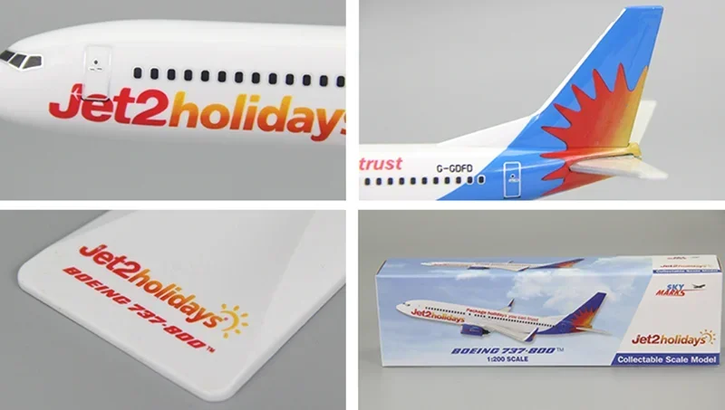 1:200 Scale A321 B737-800 Jet 2 Holidays ABS Plastic Airplane Model Toys Aircraft Plane Model Toy Assembly Resin for Collection