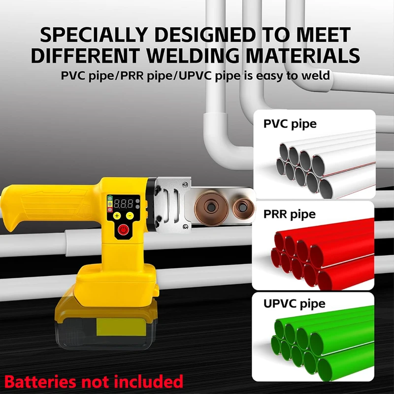 شاشة ديجيتال أدوات الذوبان الساخن 280 واط آلة لحام الأنابيب لبطارية ديوالت 20 فولت البلاستيك انبوب ماء لحام لأنابيب PE ، PPR ، PB