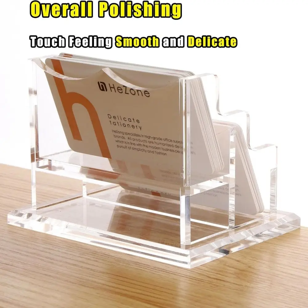 Vertical/Horizontal Acrylic Business Card Holders Clear Multiple Business Card Case Sturdy Large Capacity Desk Card Organizer