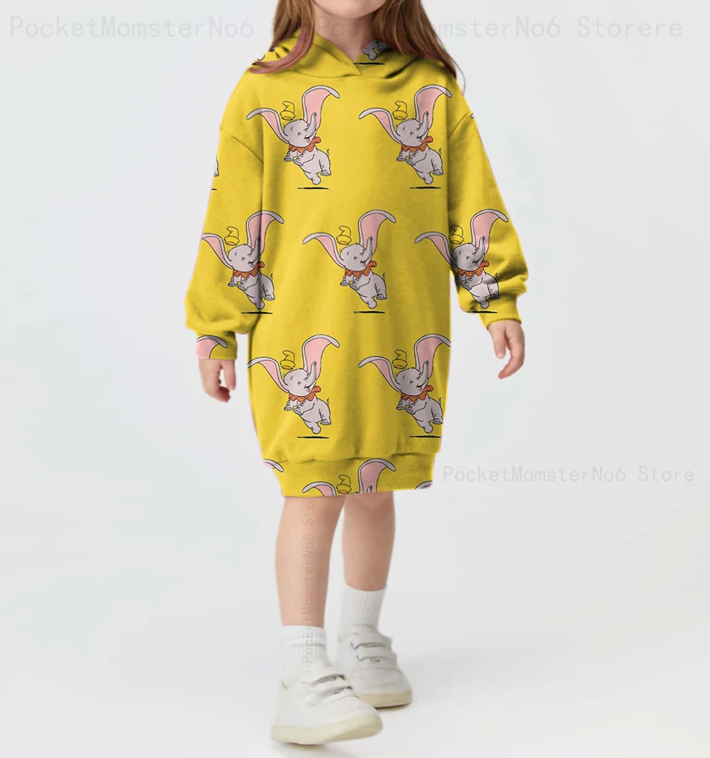 Kids 2023 Dumbo Disney Autumn/Winter Long Sleeve Print Hoodie Sweatshirt Kids Cartoon Casual Hoodie Tops Clothes