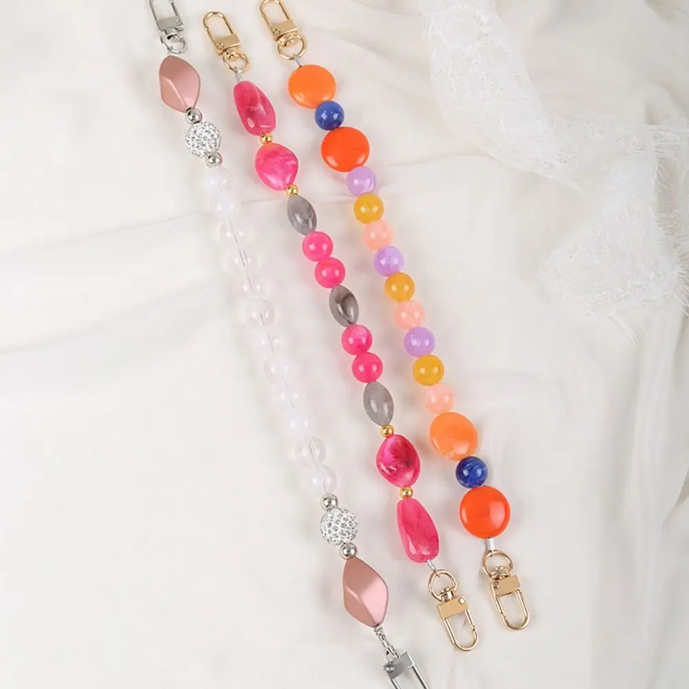 Colorful Handbag Chain DIY Stone Bead Replaceable Purse Bag Belt Resin Extension Bead Chain Phone Case Accessories