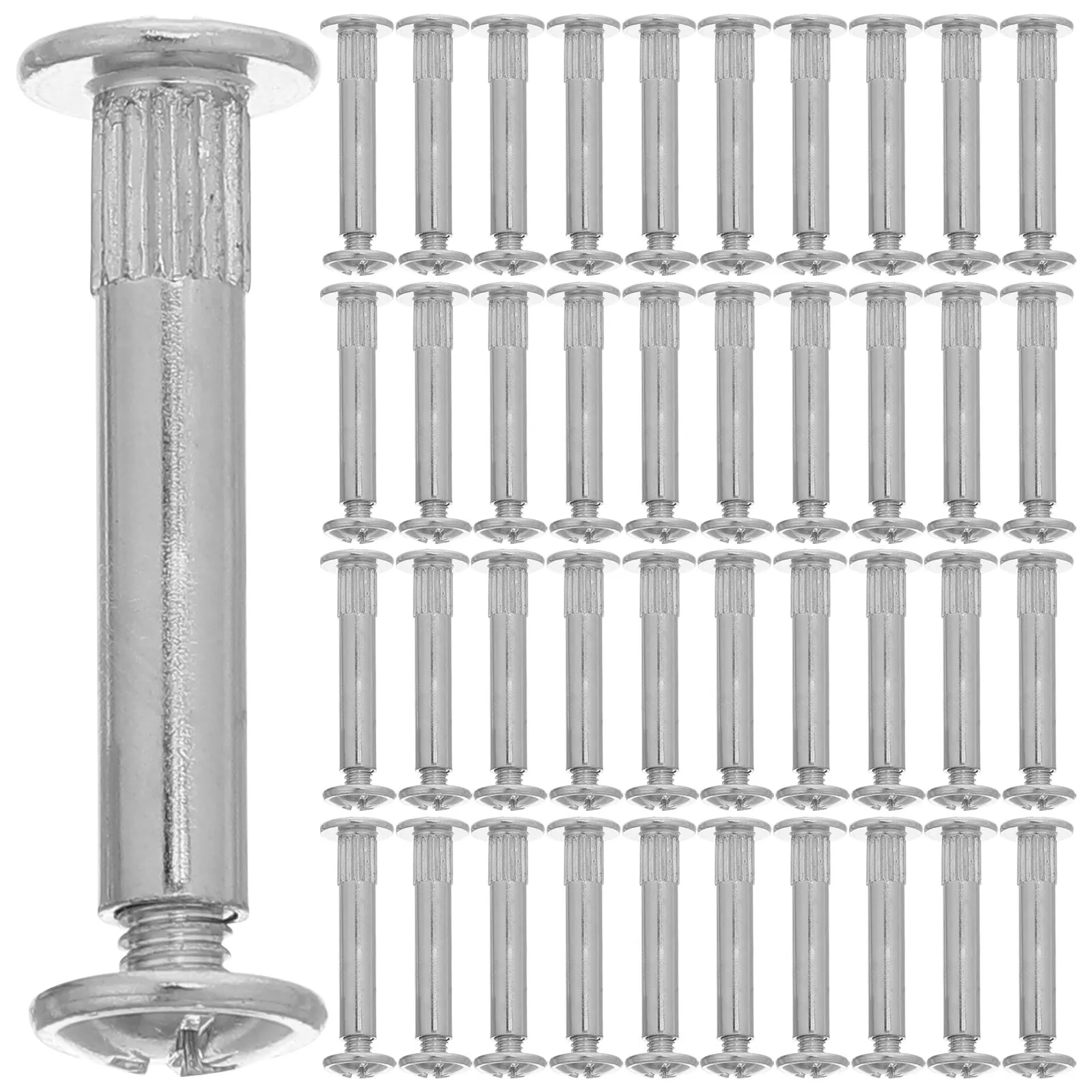 

100 Pcs Nuts Binding Studs Splint Cabinet Panel Connector Screws Barrels Chicago Bolts For Wood Furniture Silver Machine