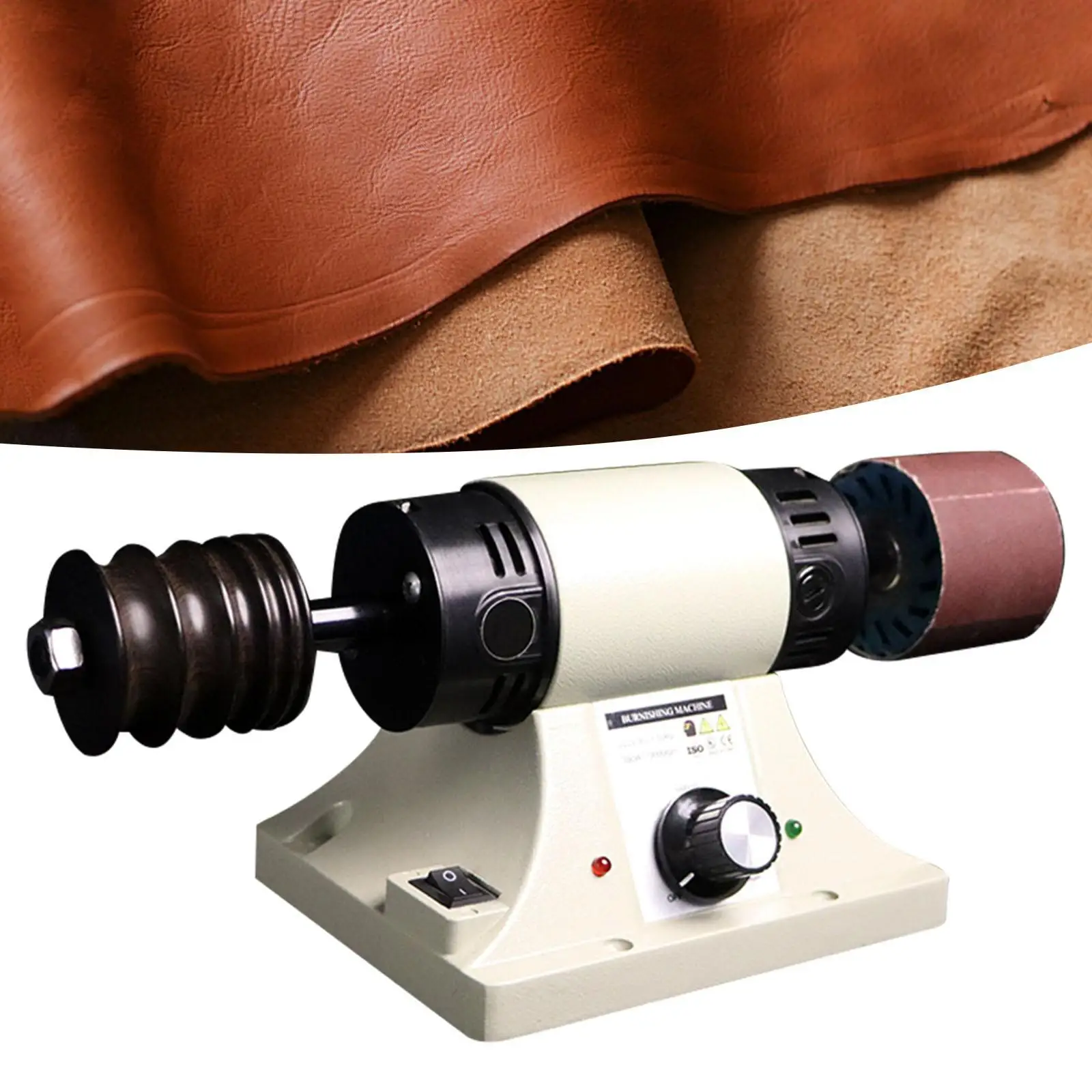 

Leather Polishing Burnishing Machine Easy to Carry Accessories Desktop Side Polisher for Boots Shoes Bags Leather Craft Wallet