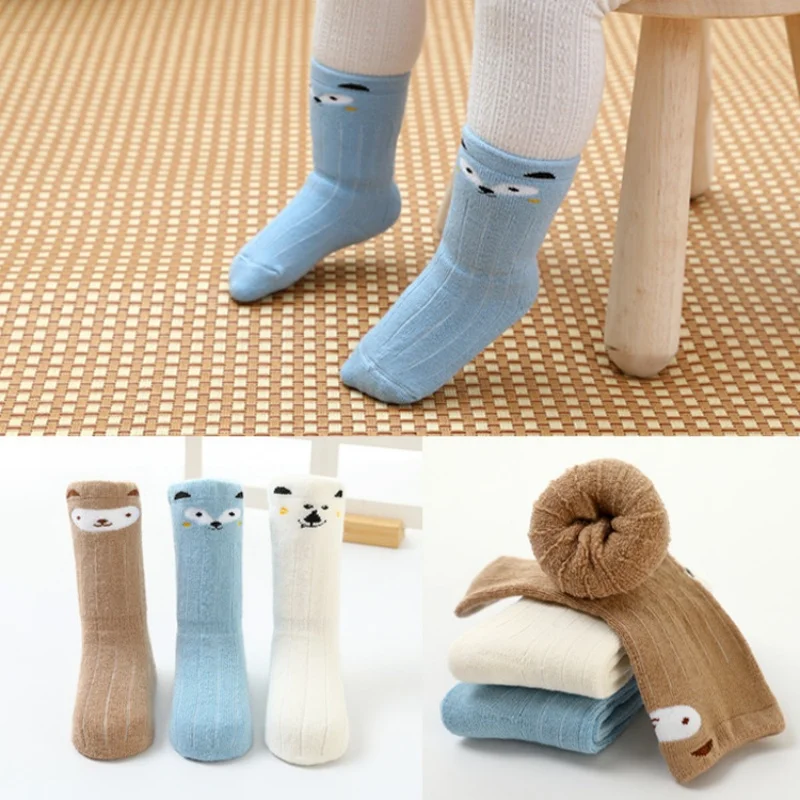 New baby Cotton Socks Winter Thickened Warm 0-1Years Old Medium-Length Tterry Socks