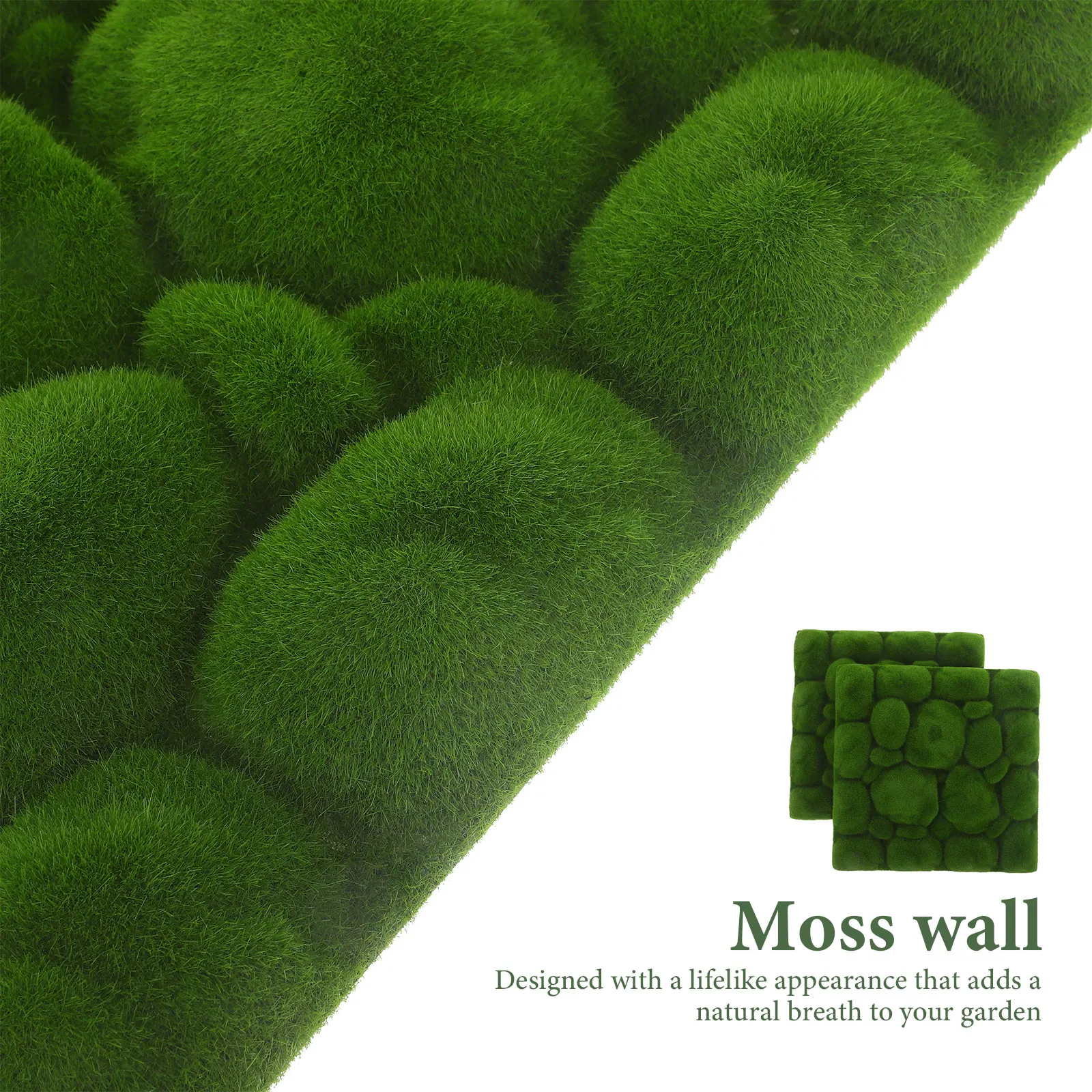 

2pcs Flocked Artificial Moss Decor Indoor Plant Background Wall DIY Gardening Mini Lawn Mini Garden Turf Turf