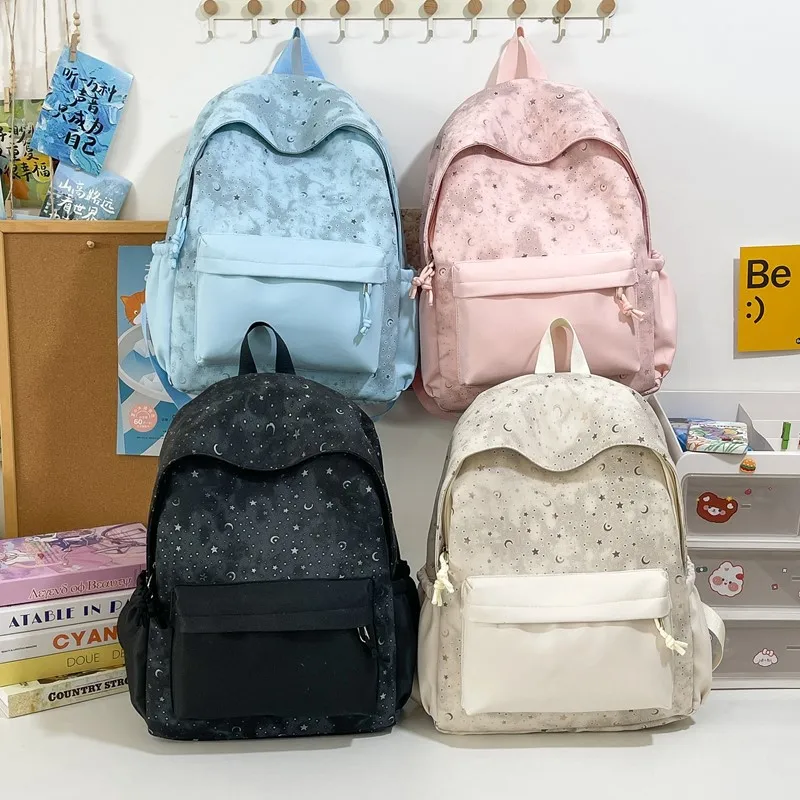 

Nylon lightweight and cute Star Moon student backpack, waterproof commuting and travel computer backpack