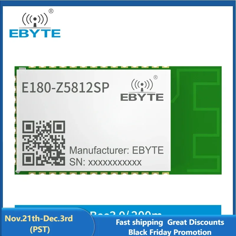 TLSR8258 ZIGBEE 3.0 Module 2.4Ghz Wireless Transceiver Receiver 12dBm 200m E180-Z5812SP EBYTE High Performance Stamp Hole PCB