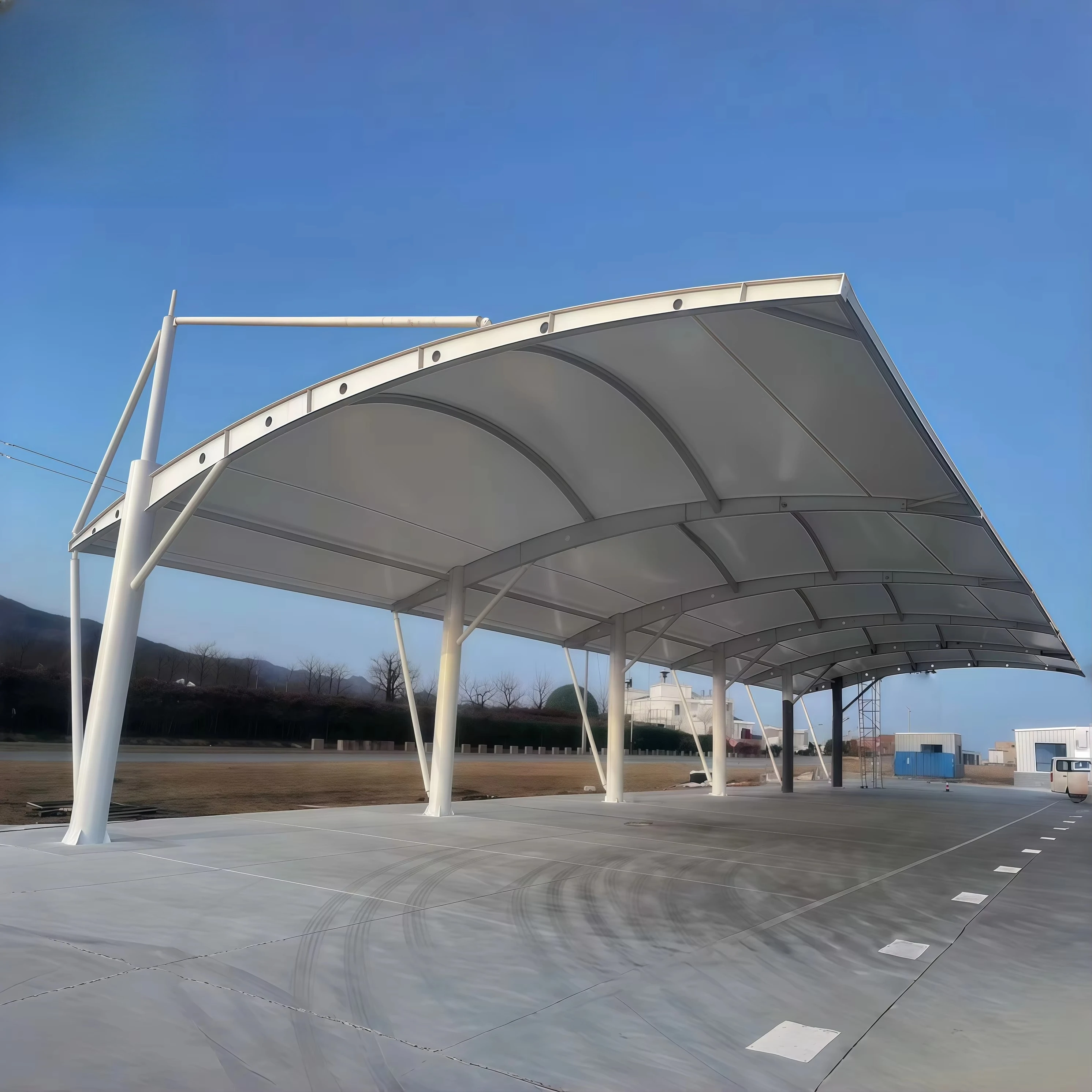 Customizable Aluminum Alloy Carport Powder Coated Frame Transparent Tempered Glass Canopy UV Wind Snow Resistant For Outdoor