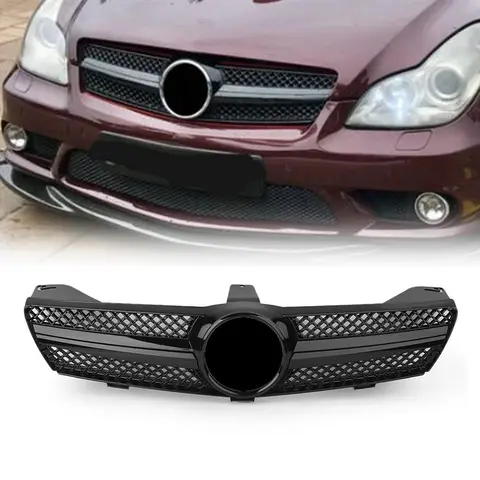 메르세데스 벤츠 CLS 클래스 W219 CLS350 CLS500 CLS550 CLS55 SLS600 2005-2008용 프론트 그릴 상단 범퍼 후드 메쉬 AMG 스타일