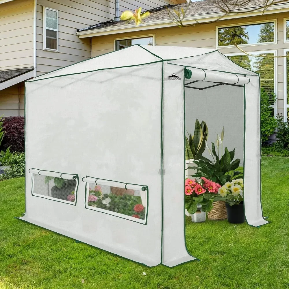 

10x10 Portable Walk-in Greenhouse, Pop-up Indoor Outdoor Garden Green House, Zippered Doors and Windows, PE Cover, Gr