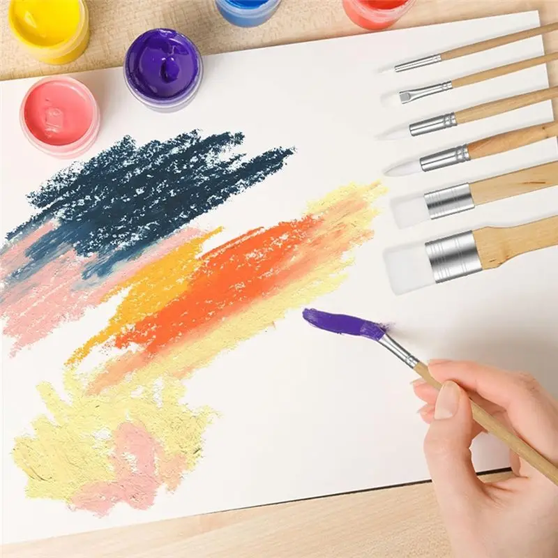 Leading-Paint Brush Set,6 Pcs Acrylic Paint Brushes Paintbrushes For Acrylic Painting Artist Paint Brushes Nylon Paint Brushes