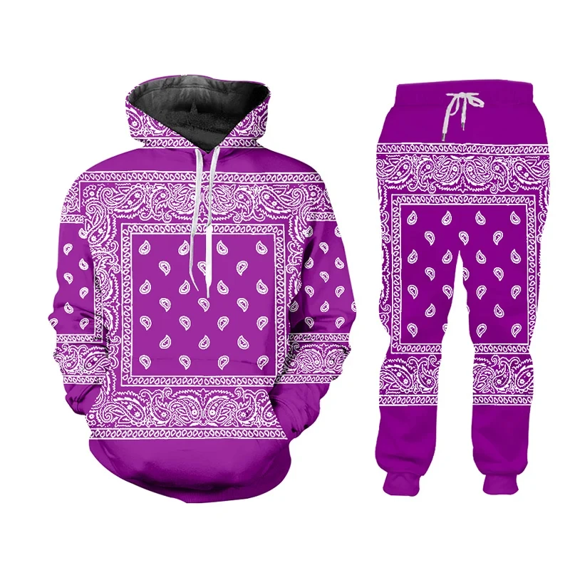 Hot Paisley Graphic Cashew Floral Women Men 2 Piece Set Jogger 3D Pant Hoodie Kids Tracksuit Sweatpants Hoody Streewear